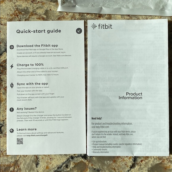 Fitbit Charge 5 extra bands and charging cord used item - Picture 2 of 6